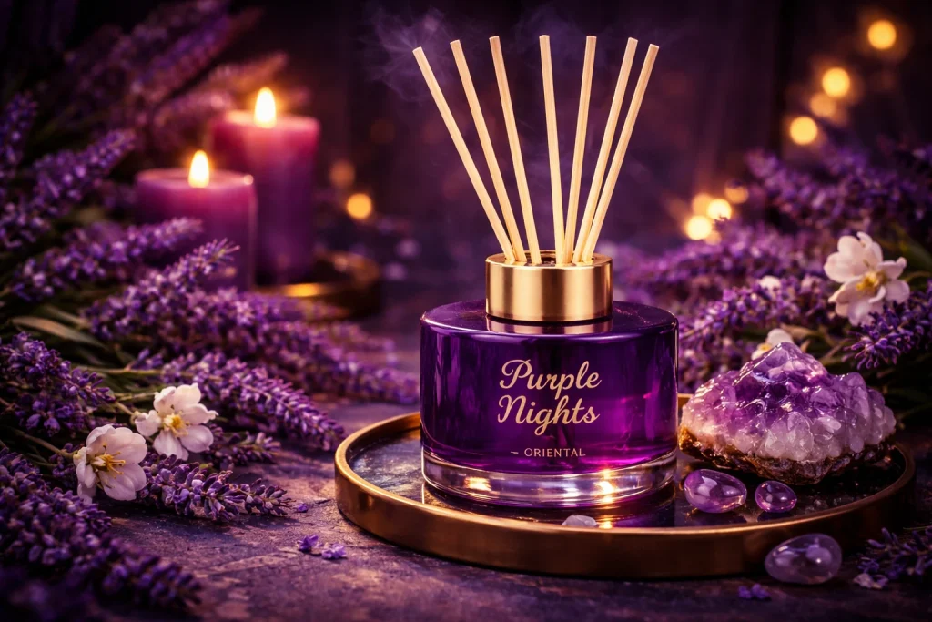 Αρωματικό Purple Nights από τη συλλογή Oriental & Sensual της HYCEAN με αισθησιακές και μυστηριώδεις νότες για βραδινή και πολυτελή ατμόσφαιρα σε επαγγελματικούς χώρους