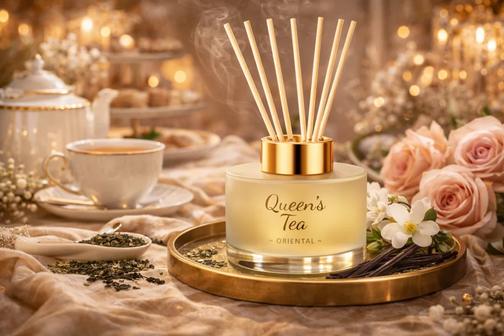 Αρωματικό Queen’s Tea από τη συλλογή Oriental & Sensual της HYCEAN με εκλεπτυσμένες και ζεστές νότες για κομψή και πολυτελή ατμόσφαιρα σε επαγγελματικούς χώρους