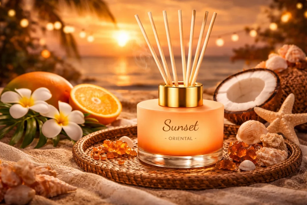 Αρωματικό Sunset από τη συλλογή Oriental & Sensual της HYCEAN με ζεστές και αισθησιακές νότες για ατμοσφαιρική εμπειρία σε επαγγελματικούς χώρους