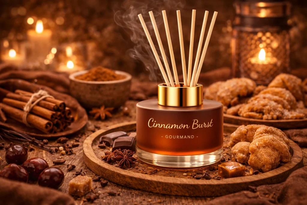 Αρωματικό Cinnamon Burst από τη συλλογή Gourmand της HYCEAN με έντονες νότες κανέλας για ζεστή και γλυκιά ατμόσφαιρα σε επαγγελματικούς χώρους