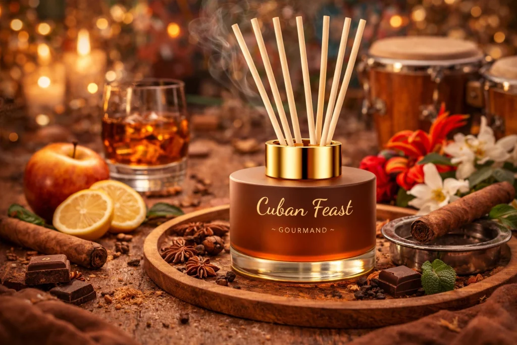 Αρωματικό Cuban Feast από τη συλλογή Gourmand της HYCEAN με έντονες νότες καπνιστού και γλυκού για πολυτελή και εξωτική ατμόσφαιρα σε επαγγελματικούς χώρους